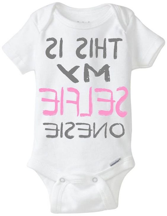 Funny onesie baby girl gift idea: "This is my SELFIE onesie" new baby / new parent / baby shower gift / pink & Gray / Preemie Available: