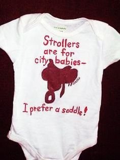 **No I am not but when I do my child will have this! Horse Infant Bodysuit Prefer a Saddle Baby Horseback by Splashin, $16.00